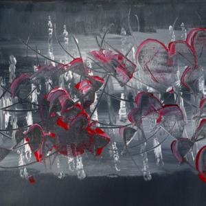 coeurs en fête 2015 toile 80x30