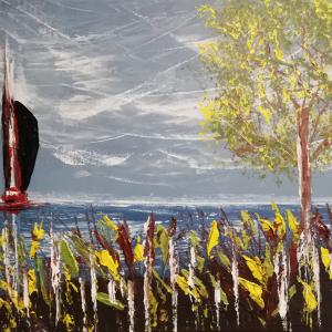 départ en voilier septembre 2023 toile 30x40